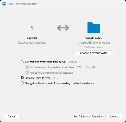 KoaCloud Client Configuration