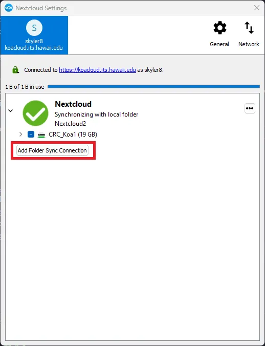 Add Folder Sync Connection