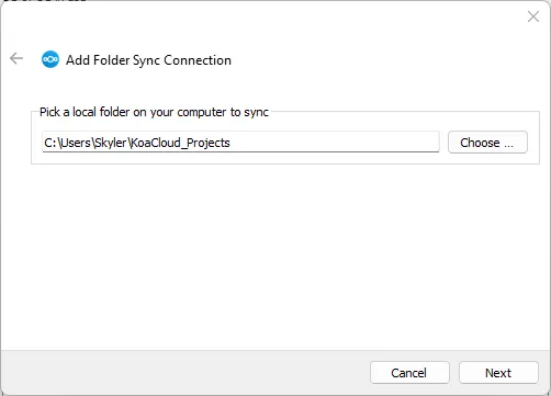 Choose path for virtual files