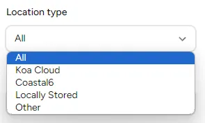 Location Type Selection Options