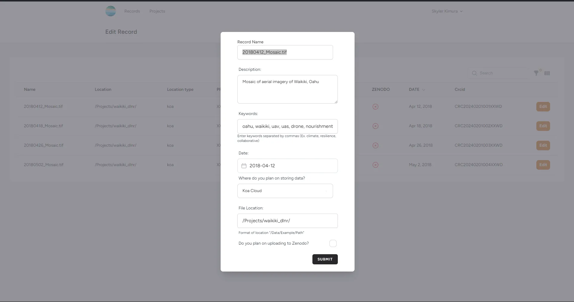 Update Record Form